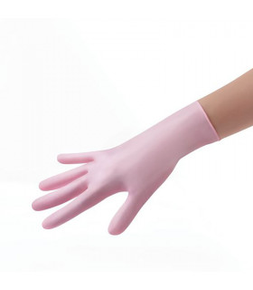 Gants nitrile rose x100 pcs taille M