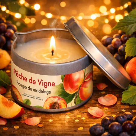 Bougie de Modelage - Pêche de Vigne • Spa du Monde - Beauty Tech®