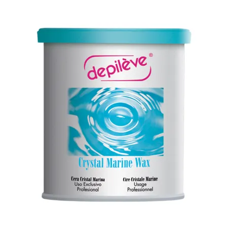 Cire à épiler crystal marine fluide - Pot de 800g avec bandes - Depilève