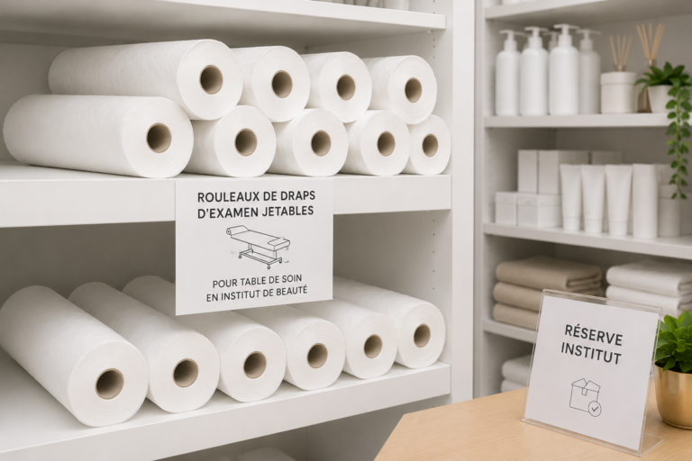 rouleaux de draps d'examen jetables pour table de soin en institut de beauté